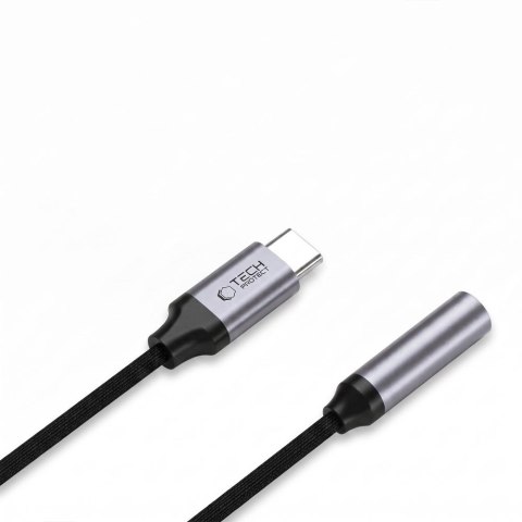 TECH-PROTECT ULTRABOOST ADAPTER USB-C TO MINI JACK 3.5MM DAC IRON GREY