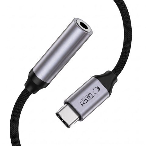 TECH-PROTECT ULTRABOOST ADAPTER USB-C TO MINI JACK 3.5MM DAC IRON GREY