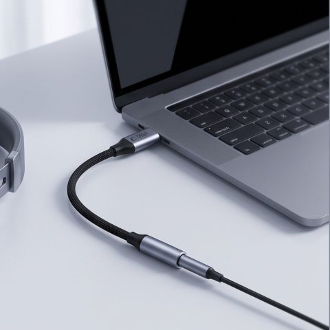 TECH-PROTECT ULTRABOOST ADAPTER USB-C TO MINI JACK 3.5MM DAC IRON GREY