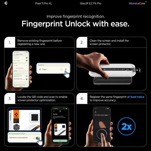 SZKŁO HARTOWANE SPIGEN GLAS.TR EZ FIT PRO AC 2-PACK GOOGLE PIXEL 11 PRO XL CLEAR