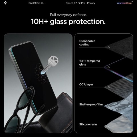 SZKŁO PRYWATYZUJĄCE SPIGEN GLAS.TR EZ FIT PRO AC 2-PACK GOOGLE PIXEL 9 PRO XL / 10 PRO XL / 11 PRO XL PRIVACY