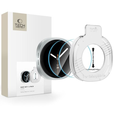 SZKŁO HARTOWANE TECH-PROTECT EASY SET+ 2-PACK SAMSUNG GALAXY WATCH 8 / 9 (40 MM) CLEAR