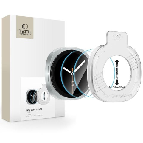 SZKŁO HARTOWANE TECH-PROTECT EASY SET+ 2-PACK SAMSUNG GALAXY WATCH 8 / 9 (44 MM) CLEAR