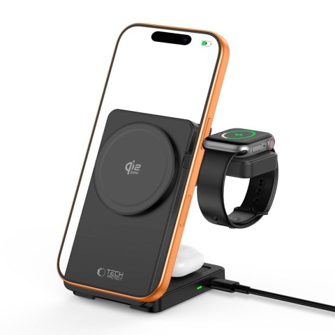 TECH-PROTECT A56 3IN1 MAGNETIC MAGSAFE WIRELESS CHARGER 25W QI2.2 BLACK