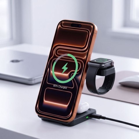 TECH-PROTECT A56 3IN1 MAGNETIC MAGSAFE WIRELESS CHARGER 25W QI2.2 BLACK