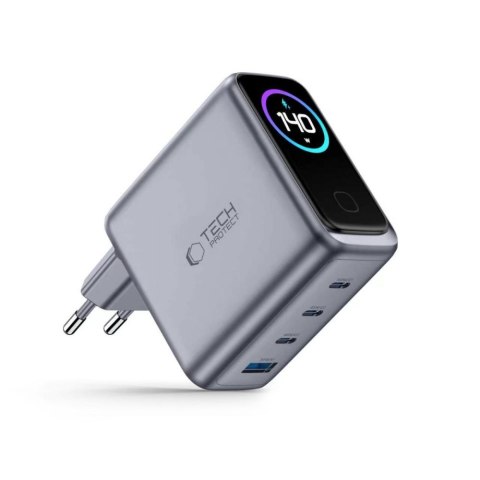 TECH-PROTECT POWERVISION NC140W-GAN 4-PORT NETWORK CHARGER PD 140W / QC3.0 DARK GREY