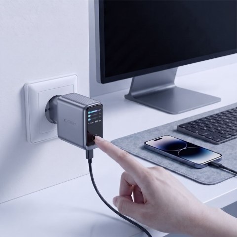 TECH-PROTECT POWERVISION NC140W-GAN 4-PORT NETWORK CHARGER PD 140W / QC3.0 DARK GREY