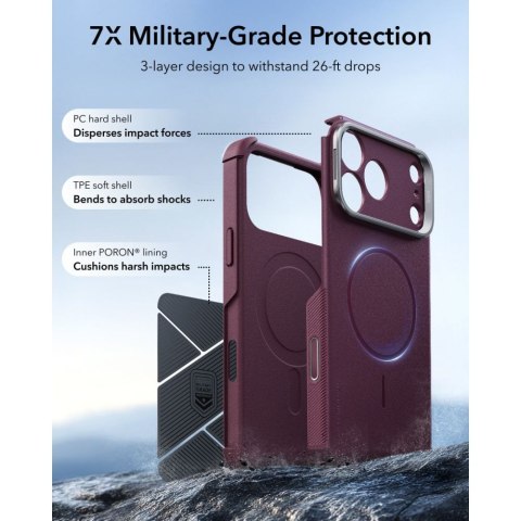 ESR CYBER TOUGH KICKSTAND MAGSAFE IPHONE 17 PRO MAX / 18 PRO MAX DEEP BURGUNDY