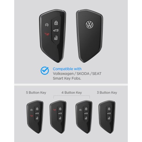 SPIGEN VK100 VOLKSWAGEN / SKODA / SEAT KEY FOB CASE BLACK