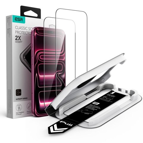 SZKŁO HARTOWANE ESR ULTRAFIT CLASSIC TEMPERED GLASS 2-PACK IPHONE 17 PRO / 18 PRO BLACK