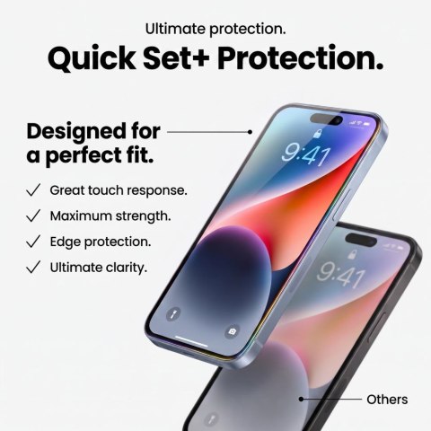 SZKŁO HARTOWANE TECH-PROTECT QUICK SET+ 2-PACK IPHONE 17 PRO / 18 PRO BLACK