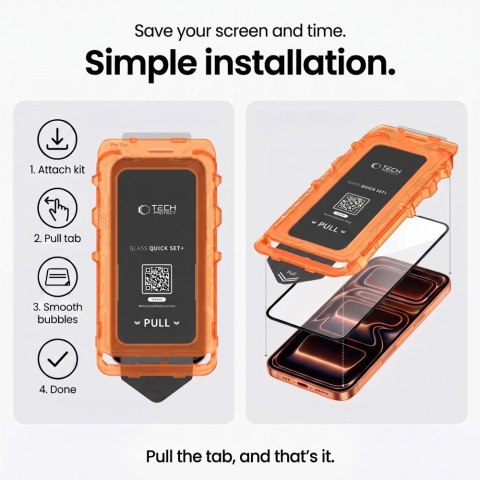 SZKŁO HARTOWANE TECH-PROTECT QUICK SET+ 2-PACK IPHONE 17 PRO MAX / 18 PRO MAX BLACK