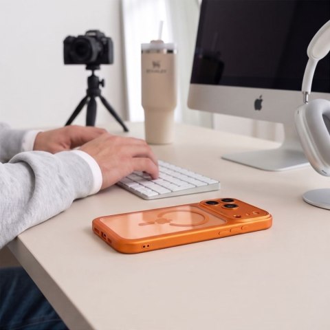 TECH-PROTECT MAGPEAK MAGSAFE CC IPHONE 17 PRO / 18 PRO COSMIC ORANGE/CLEAR