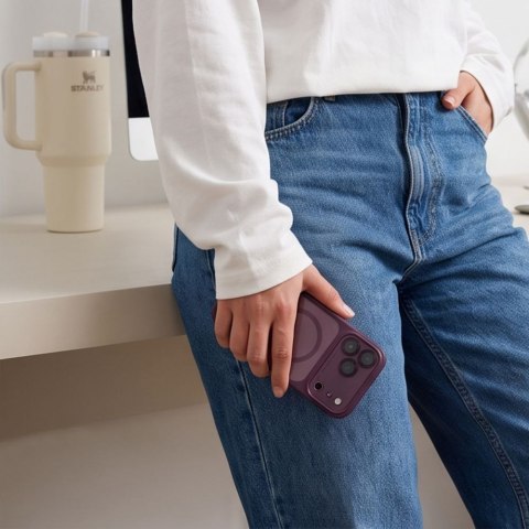 TECH-PROTECT MAGPEAK MAGSAFE CC IPHONE 17 PRO / 18 PRO DARK CHERRY/CLEAR
