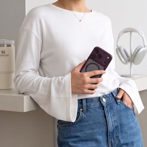 TECH-PROTECT MAGPEAK MAGSAFE CC IPHONE 17 PRO / 18 PRO MATTE DARK CHERRY
