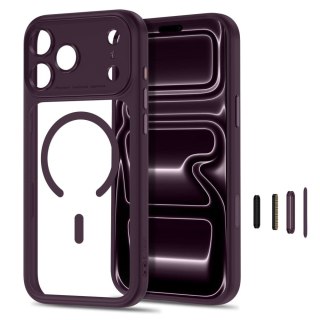 TECH-PROTECT MAGPEAK MAGSAFE CC IPHONE 17 PRO MAX / 18 PRO MAX DARK CHERRY/CLEAR