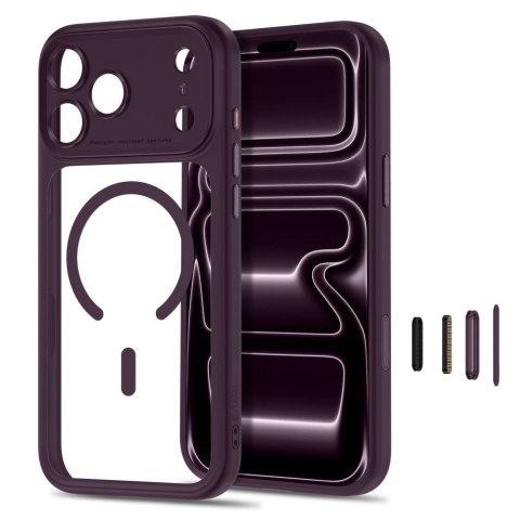 TECH-PROTECT MAGPEAK MAGSAFE CC IPHONE 17 PRO MAX / 18 PRO MAX DARK CHERRY/CLEAR