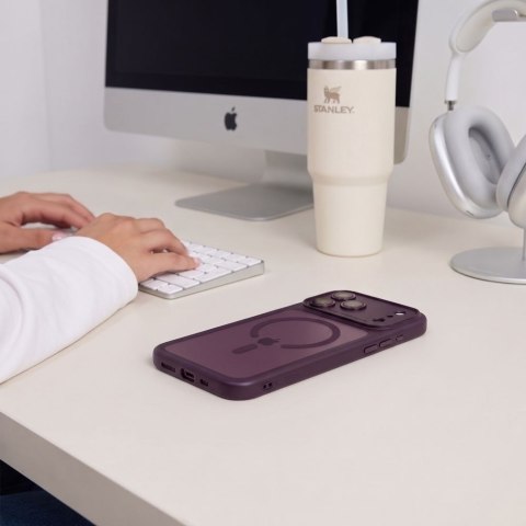TECH-PROTECT MAGPEAK MAGSAFE CC IPHONE 17 PRO MAX / 18 PRO MAX DARK CHERRY/CLEAR