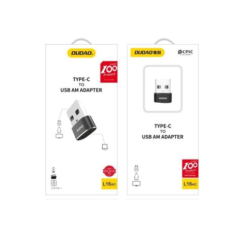 Dudao adapter przejściówka ze złącza USB Type-C na USB czarny (L16AC black)