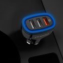 Ładowarka samochodowa szybkie ładowanie Quick Charge 3.0 QC3.0 2.4A 18W 3x USB czarny