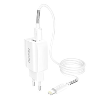 Ładowarka sieciowa EU 2x USB 5V/2.4A + kabel Lightning biały (A2EU + Lightning white)