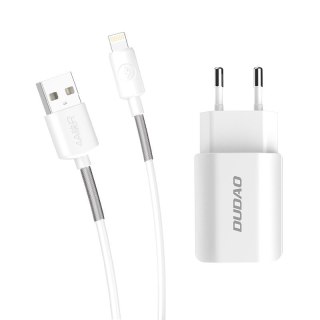 Ładowarka sieciowa EU 2x USB 5V/2.4A + kabel Lightning biały (A2EU + Lightning white)