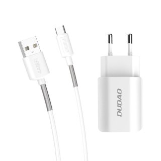 Ładowarka sieciowa EU 2x USB 5V/2.4A + kabel USB Typ C biały (A2EU + Type-c white)