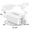 Ładowarka sieciowa EU 2x USB 5V/2.4A + kabel USB Typ C biały (A2EU + Type-c white)