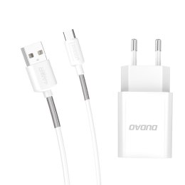 Ładowarka sieciowa EU USB 5V/2.4A QC3.0 Quick Charge 3.0 + kabel USB Typ C biały (A3EU + Type-c white)