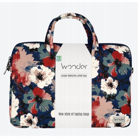 Etui Braders Briefcase Laptop 15-16 cali niebieskie kamelie
