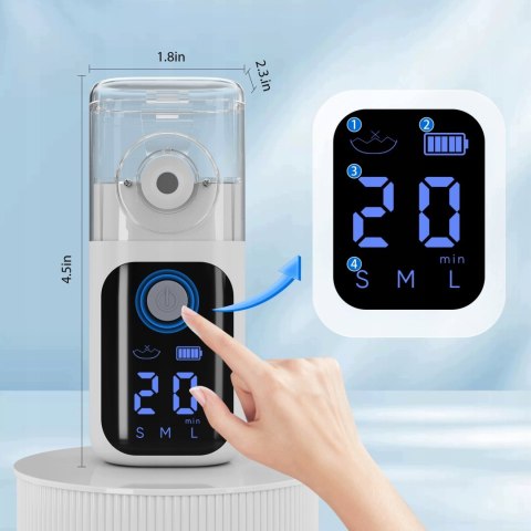 Inhalator mesh LCD - akumulatorowy nebulizator dla dzieci i dorosłych cichy