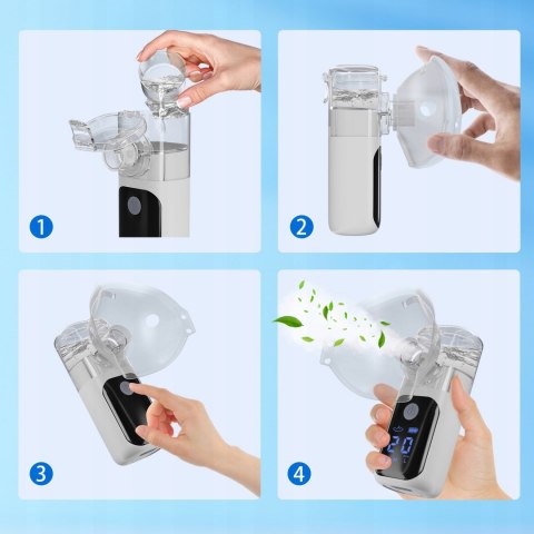 Inhalator mesh LCD - akumulatorowy nebulizator dla dzieci i dorosłych cichy