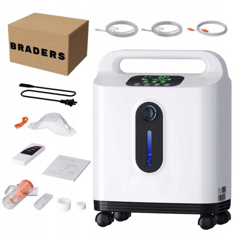 Koncentrator domowy domowy 1-8 l/min, do 93% nebulizacja, timer, na kółkach