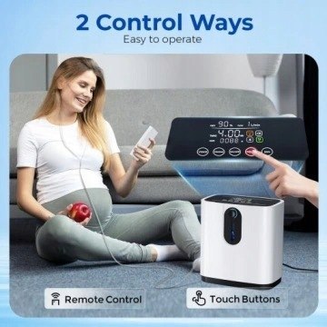 Koncentrator tlenu 1-7 l/min, do 90%, pilot, ekran dotykowy, nebulizacja