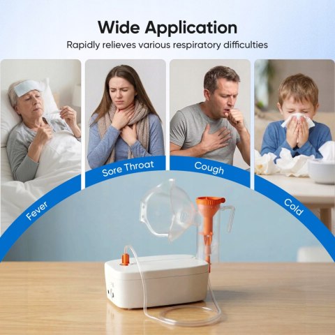 Przenośny Inhalator Tłokowy dla Dzieci Dorosłych - Nebulizator Kompresorowy