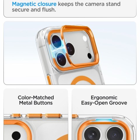 SPIGEN ULTRA HYBRID OPTIK S MAGSAFE IPHONE 17 PRO MAX / 18 PRO MAX CLEAR/ORANGE