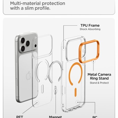 SPIGEN ULTRA HYBRID OPTIK S MAGSAFE IPHONE 17 PRO MAX / 18 PRO MAX CLEAR/ORANGE