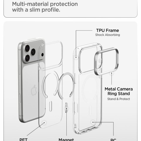 SPIGEN ULTRA HYBRID OPTIK S MAGSAFE IPHONE 17 PRO MAX / 18 PRO MAX CLEAR/SILVER