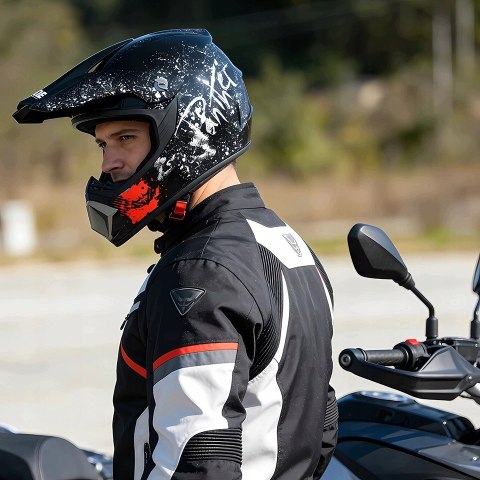 Zestaw dziedzięcy kask crossowy Enduro + gogle + rękawice + maska BRADERS