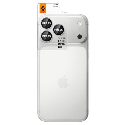 OSŁONA APARATU SPIGEN OPTIK PRO GLAS.TR EZ FIT CAMERA PROTECTOR 2-PACK IPHONE 18 PRO / 18 PRO MAX SILVER