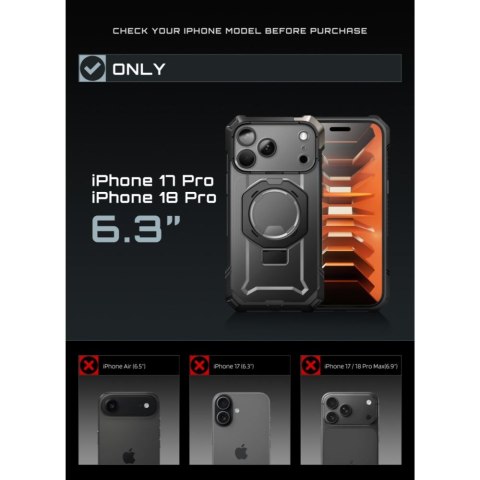 SUPCASE UB GRIP MAG MAGSAFE IPHONE 17 PRO / 18 PRO BLACK
