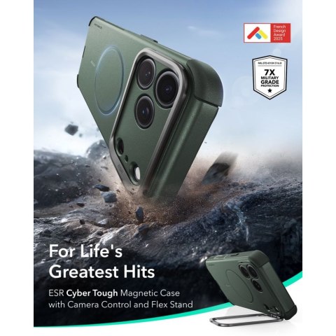 ESR CYBER TOUGH KICKSTAND MAGSAFE IPHONE 17 PRO / 18 PRO GREEN