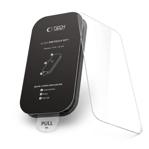 SZKŁO HARTOWANE TECH-PROTECT ONETOUCH SET+ 2-PACK IPHONE 17 PRO / 18 PRO CLEAR