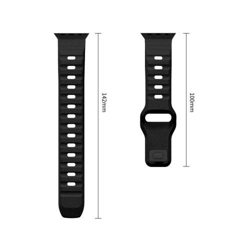 TECH-PROTECT SILICONE LINE APPLE WATCH 8 / 9 / 10 / 11 / 12 / SE / ULTRA (44 / 45 / 46 / 49 MM) BLACK