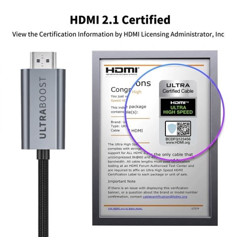 TECH-PROTECT ULTRABOOST CABLE USB-C TO HDMI 2.1 8K 60HZ 300CM IRON GREY