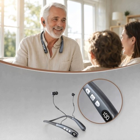Aparat Słuchowy z Pałąkiem BLUETOOTH Redukcja Szumów Akumulator BRADERS