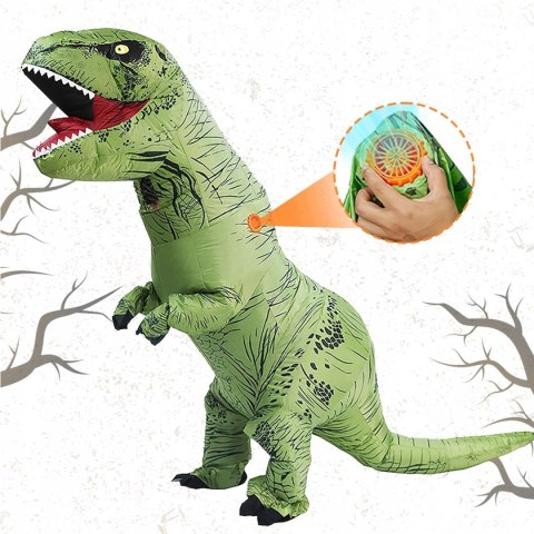 Nadmuchiwany Kostium Dinozaura T-rex Strój na Halloween 155-190 Cm Cosplay