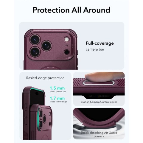 ESR CYBER TOUGH MAGSAFE IPHONE 17 PRO / 18 PRO DEEP BURGUNDY
