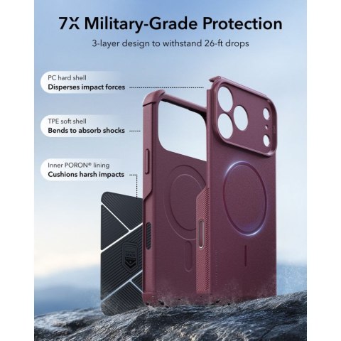 ESR CYBER TOUGH MAGSAFE IPHONE 17 PRO / 18 PRO DEEP BURGUNDY