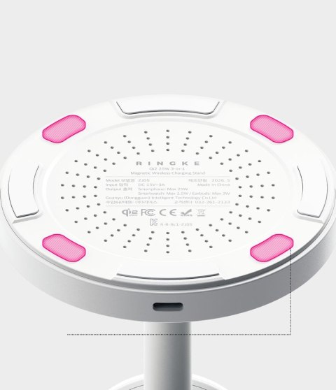 RINGKE 3IN1 MAGNETIC MAGSAFE WIRELESS CHARGER 25W QI2.2 WHITE